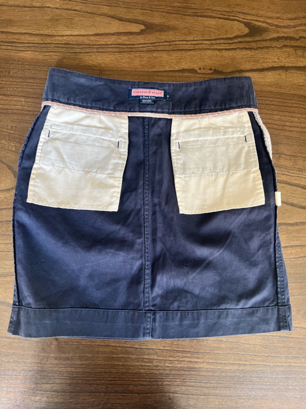 Vineyard Vines Classic Navy Cotton Blend Mini Skirt - 0 - Picture 7 of 8
